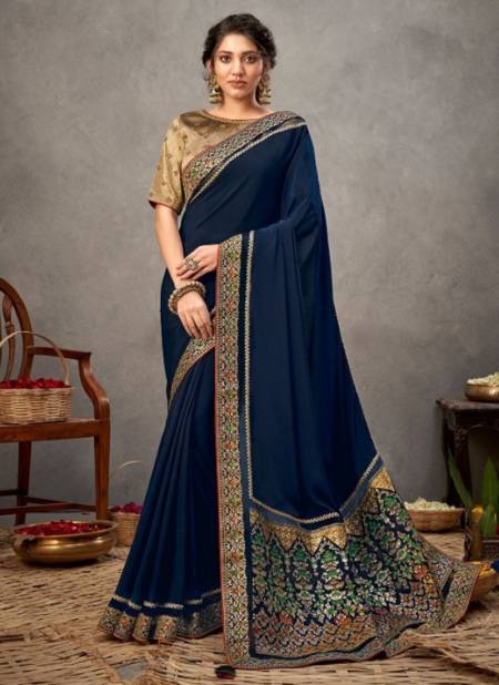 Blue Colour Norita 41500 Series Arinya Mahotsav New Designer Festive wear Silk Saree Collection 41520